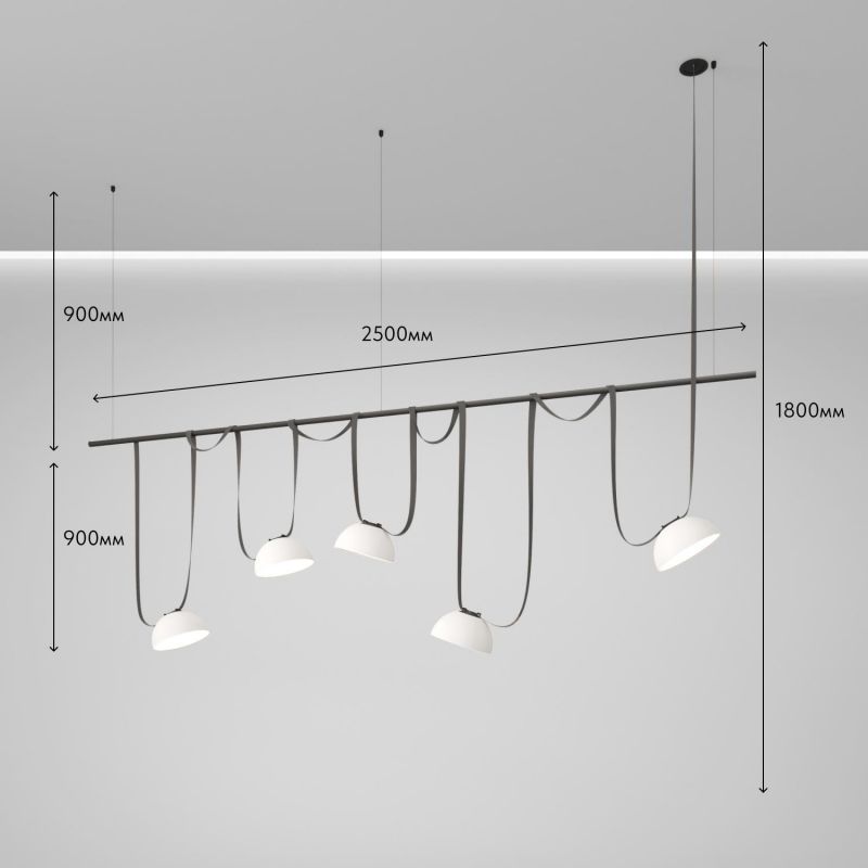 Комплект ременной трековой системы Denkirs Belty SET на штанге Rod LED 120W белый (дневной) DK55SET06-02-DG фото 4