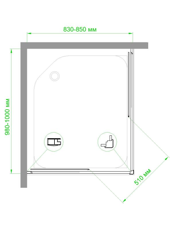 Душевой уголок Royal Bath HPD 85x100x185, RB1085HPD-T