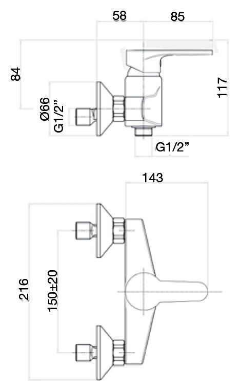 Смеситель для душа Webert Sax Evolution SE870102740, белый