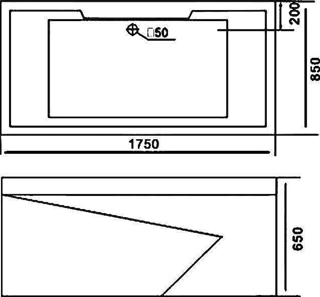 Акриловая ванна Gemy G9065 K L 175x85