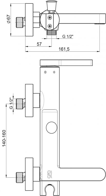 Смеситель для ванны GPD Gildo MBB165 фото 2