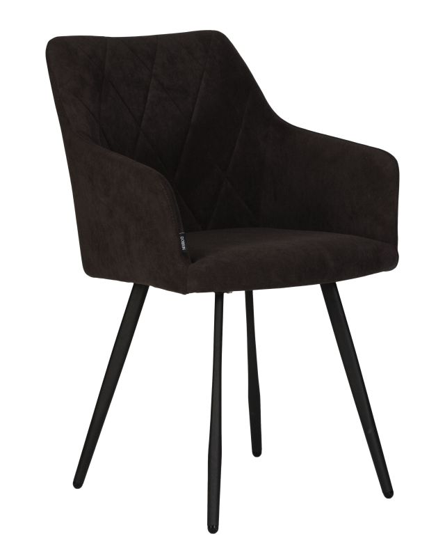 Обеденный стул Dobrin 13-03 DOBRIN ROBY, цвет сиденья  Catania Espresso велюр, цвет основания черный муар