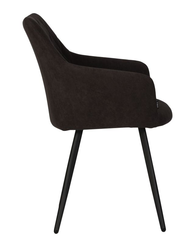 Обеденный стул Dobrin 13-03 DOBRIN ROBY, цвет сиденья  Catania Espresso велюр, цвет основания черный муар