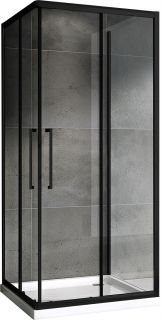 Душевой уголок ABBER Schwarzer Diamant AG02100BH-S100B 100х100, профиль черный, стекло прозрачное