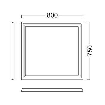 Зеркало Kerama Marazzi Pompei PO.mi.80\CAM 80х80 см, камео бежевый глянцевый