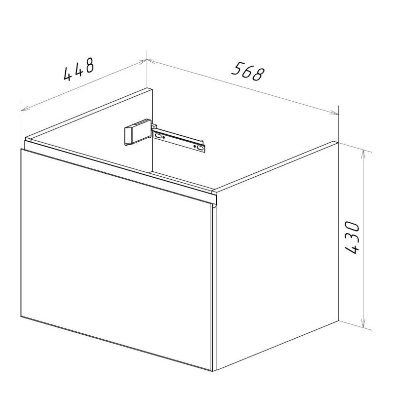 Тумба под раковину подвесная Lemark VEON MINI LM02VM60T, 60 см