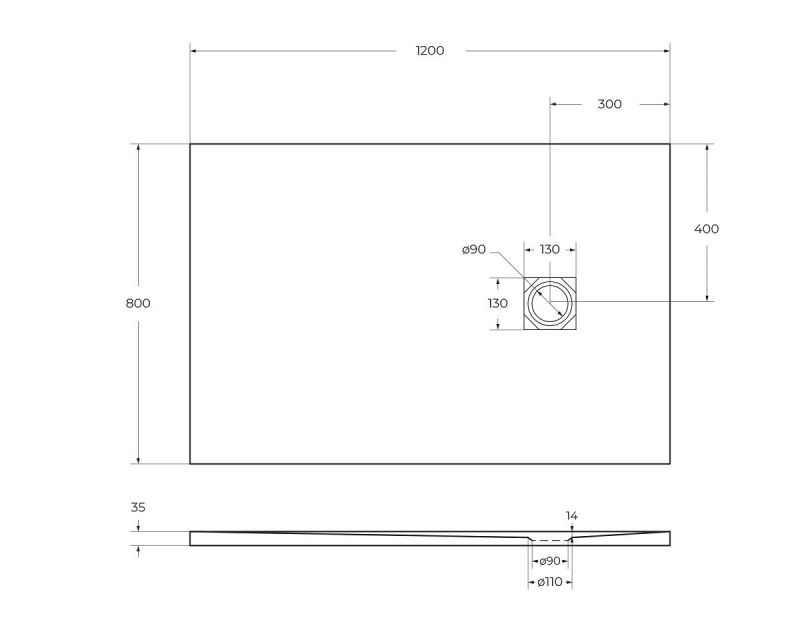 Душевой поддон BelBagno UNO TRAY-MR-UNO-AH-120/80-35-W-CR, 120х80 см фото 3