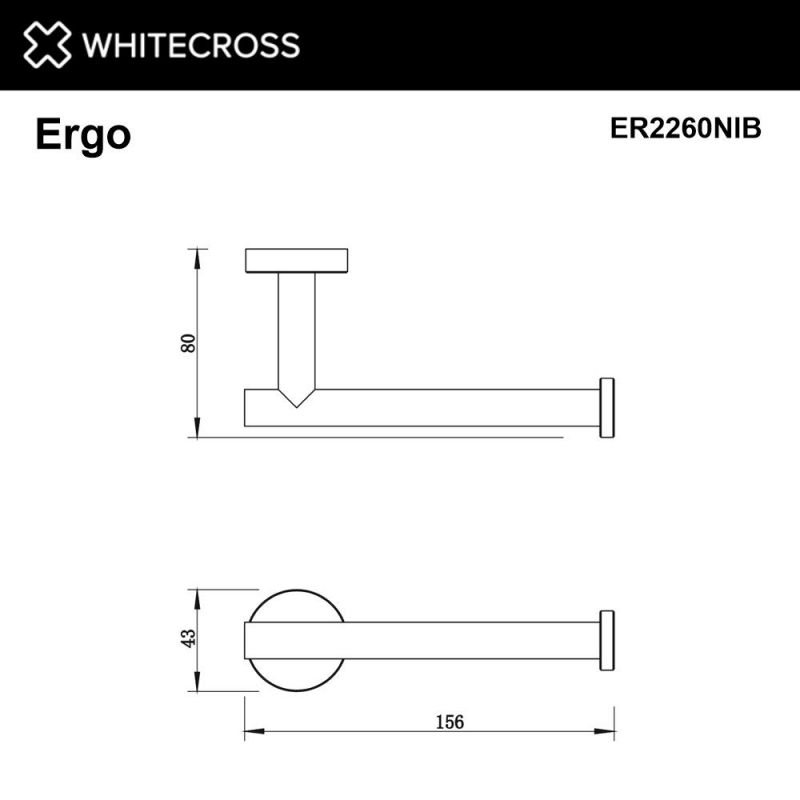 Держатель туалетной бумаги WHITECROSS Ergo ER2260NIB, брашированный никель