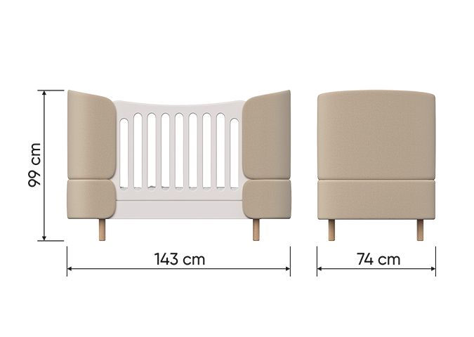 Кроватка-трансформер Ellipsefurniture KIDI Soft (бирюзовый) KD040106010190 фото 7