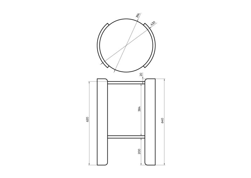 Столик Ellipsefurniture Lagom D 43 см высота 64 см (белый, орех) LG010301570301 фото 3