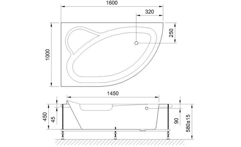 Акриловая ванна Royal Bath Alpine RB819101L 160x100 L фото 4