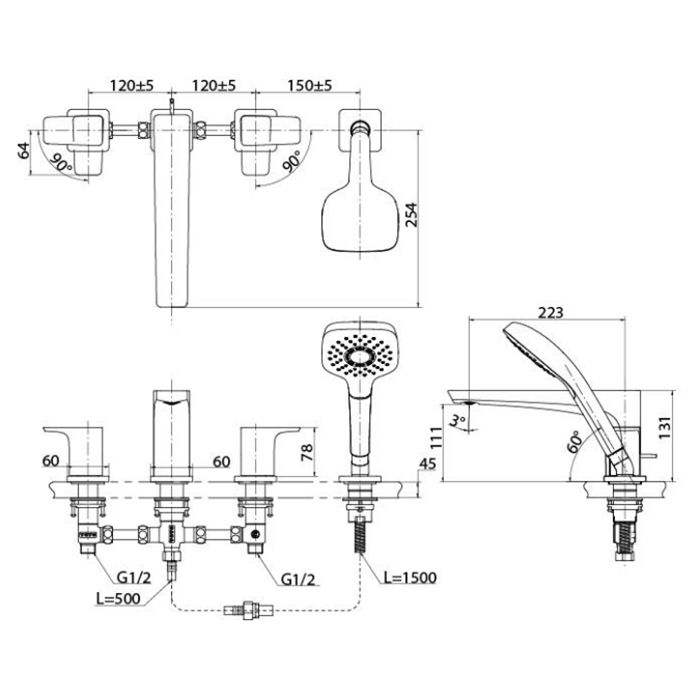 Смеситель для ванны Toto GE TBG07202R