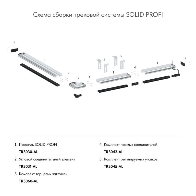 Закладной профиль Denkirs TR3000 TR3030-AL