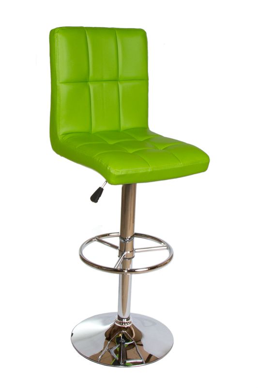 Барный стул Dobrin 5009-LM KRUGER,  цвет сиденья зеленый, цвет основания хром