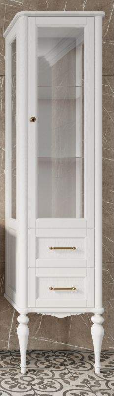 Пенал-витрина ValenHouse Эстетика-500R BD-2103924 белый/золото фото 1