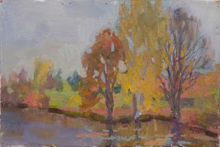 Картина "Осенний пруд" Елена Хорошилова