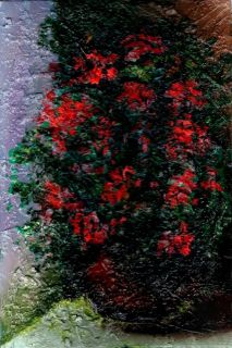 Картина "Красные цветы в горшке" Владимир Абаимов