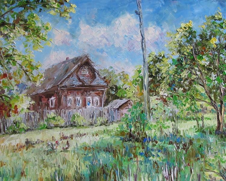 Картина "Деревенские петухи" Светлана Круглова