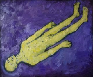 Картина "Лимонный покойник на фиолетовом фоне" Ягужинская Анна