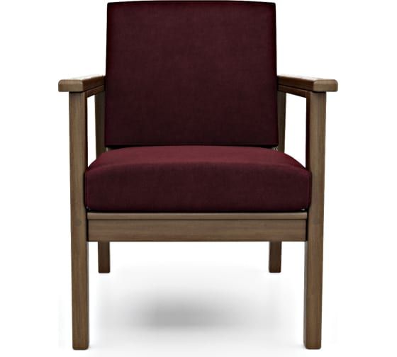 Кресло Лориан орех велюр бордовый BD-2283554