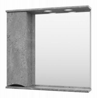 Зеркальный шкаф Misty Атлантик П-Атл-4080-050Л 80х75 см, серый камень, L