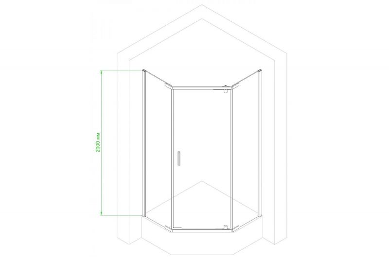 Душевой уголок Royal Bath TR RB1180TR-C-CH 110 профиль хром, стекло матовое фото 3