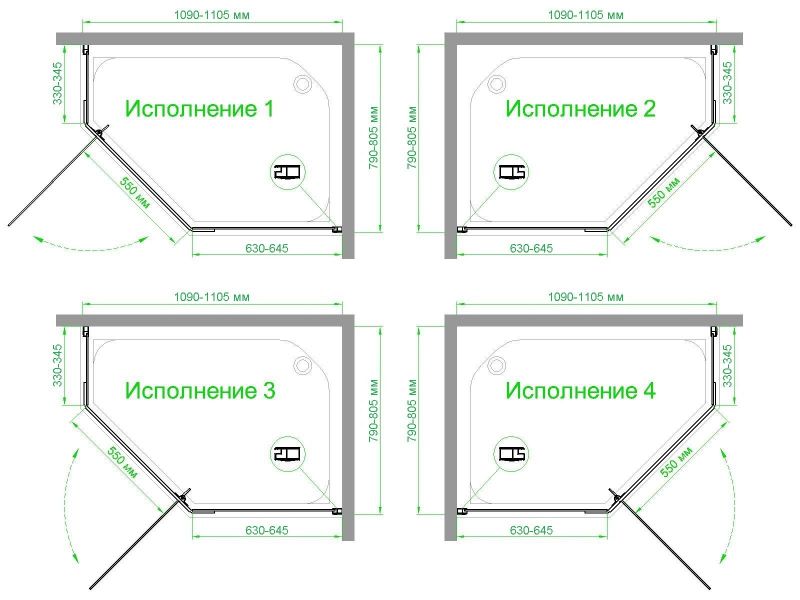 Душевой уголок Royal Bath TR RB1180TR-C-CH 110 профиль хром, стекло матовое фото 4