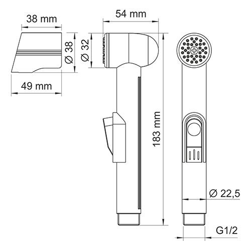 Гигиеническая лейка WasserKRAFT Wern A092 матовый хром