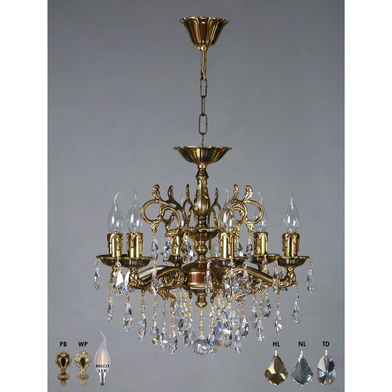 Подвесная люстра Ambiente Leon 4W E14 2128/6 PB Tear Drop фото 1