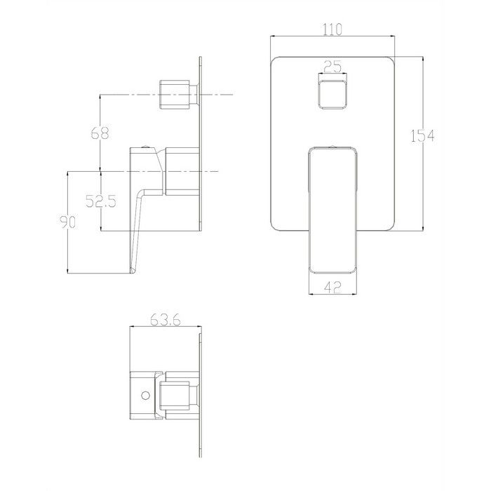 Смеситель для ванны с внутренней частью Omnires Parma PM7435CRB