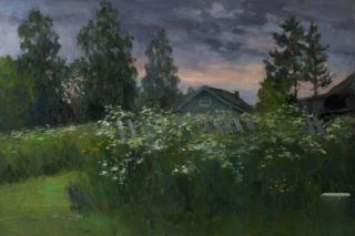 Картина "Июньский вечер в деревне" Серебренникова Лариса