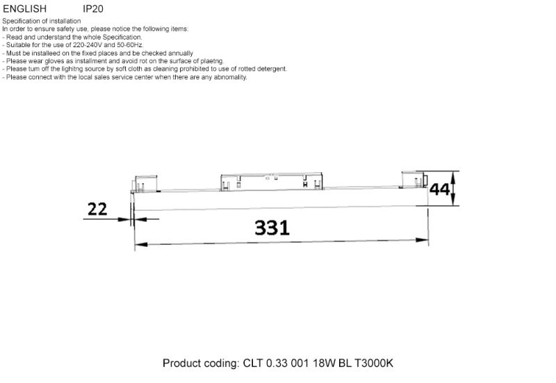 Светильник трековый магнитный Crystal Lux CLT 0.33 001 18W BL T3000K