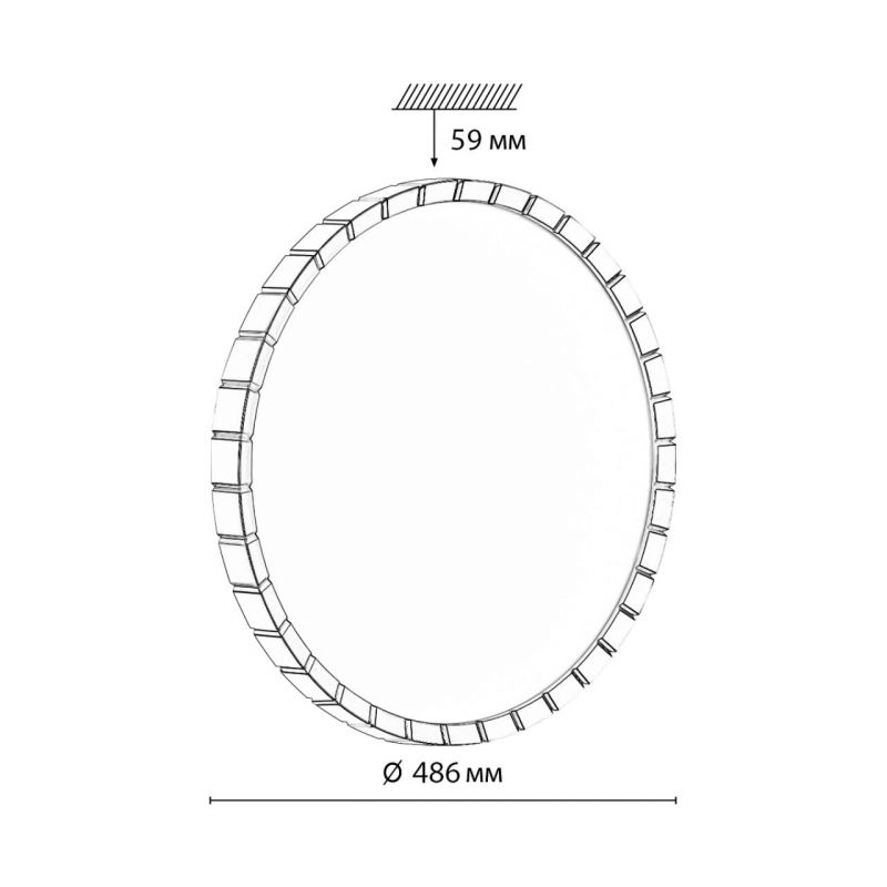 Светильник Sonex PALE SN пластик/белый/черный LED 70Вт 3000-6000К D486 IP43 пульт ДУ ATABI BLACK 7649/EL