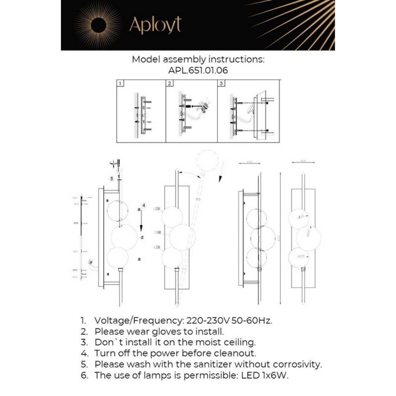 Бра настенное светодиодное Aployt Noel APL.651.01.06