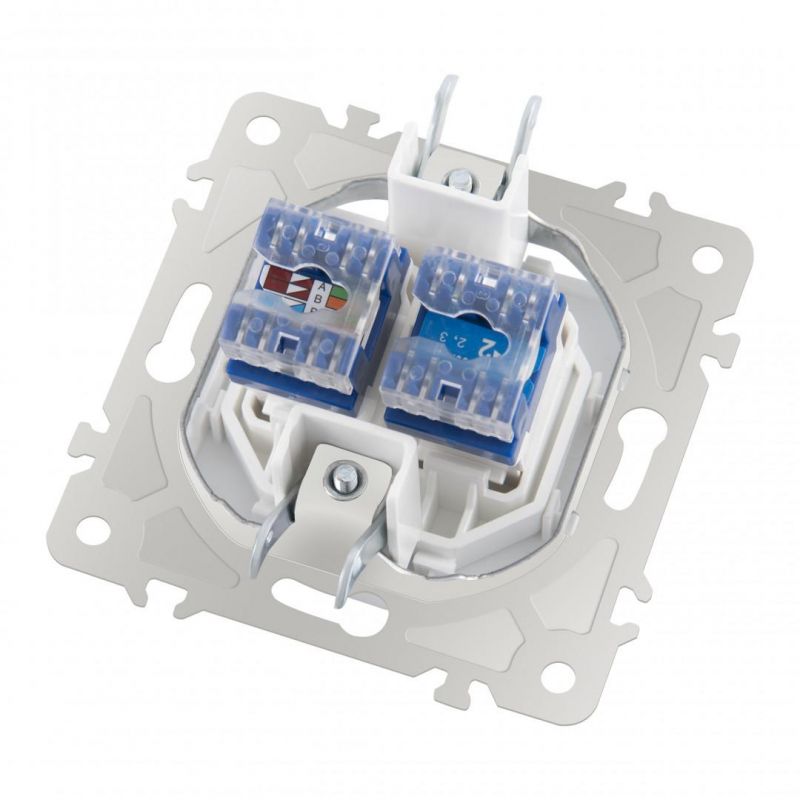 Розетка телефонная RJ11 + интернет RJ45 203.44-1.white Arte Milano