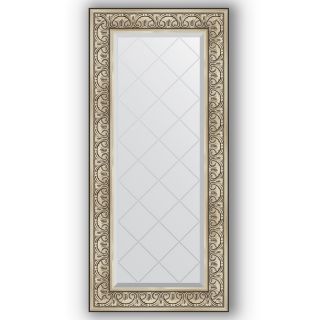 Зеркало с гравировкой в багетной раме 60x130 Evoform EXCLUSIVE-G BY 4080 барокко серебро