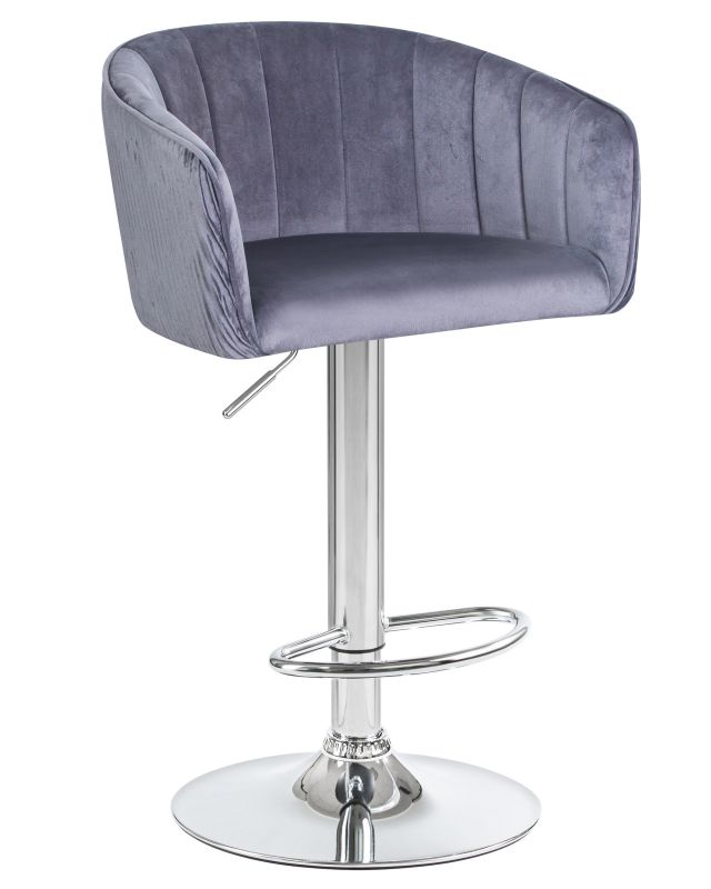 Барный стул Dobrin 5025-LM DARCY,  цвет сиденья серый (1922-19), цвет основания хром