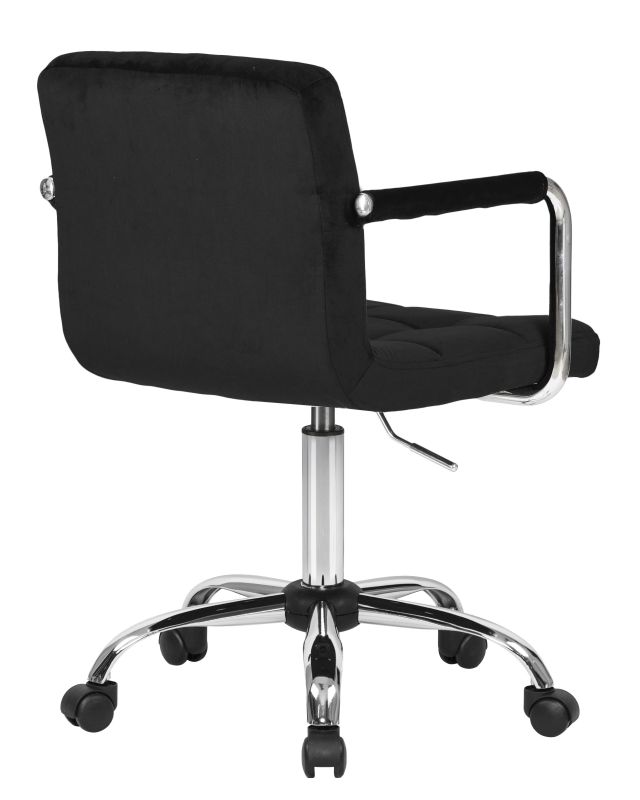 Офисное кресло Dobrin 9400-LM TERRY, цвет сиденья черный велюр (MJ9-101), цвет основания хромированная сталь