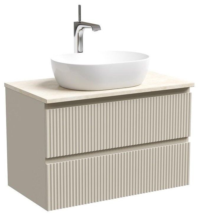 Тумба под раковину подвесная Sancos Snob R SNR80CE Beige Soft 79 см R фото 1