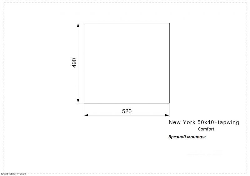 Кухонная мойка Reginox New York L 50x40 tapwing Comfort matt 44545