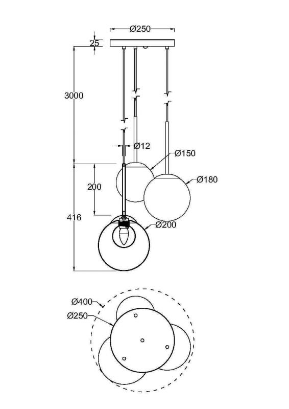 Подвесной светильник Maytoni Basic form MOD521PL-03G