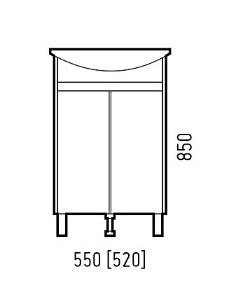 Тумба под раковину напольная  Corozo Орегон 55 SD-00001444, 52х85 см, Пайн