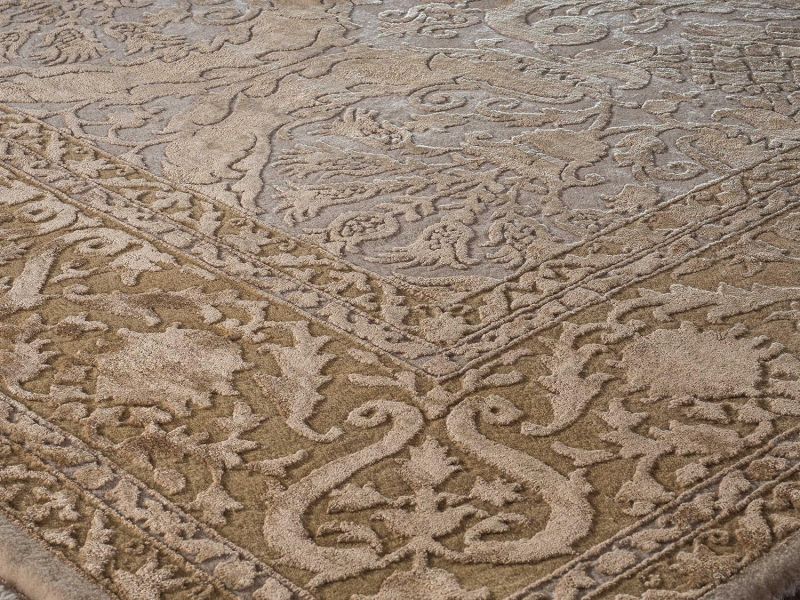 Индийский ковер из шерсти и арт-шёлка Carpet «KING OF AGRA» RO150-CRE-GLD 174 x 242 см фото 3