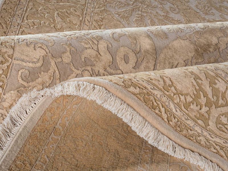 Индийский ковер из шерсти и арт-шёлка Carpet «KING OF AGRA» RO150-CRE-GLD 174 x 242 см фото 4