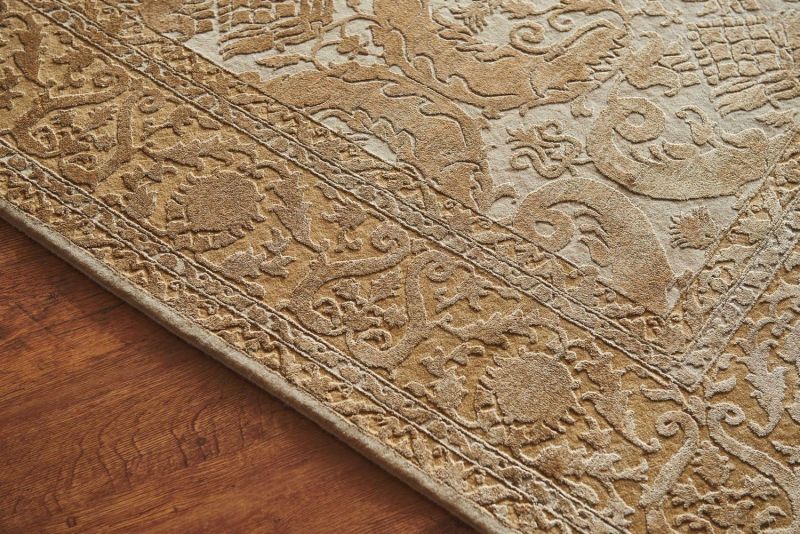 Индийский ковер из шерсти и арт-шёлка Carpet «KING OF AGRA» RO150-CRE-GLD 174 x 242 см фото 6
