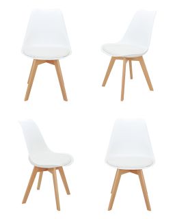 Комплект из 4-х стульев Bradex Home Eames Bon экокожа, белый  BD-1450539