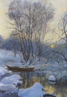 Картина "Зимний пейзаж" Панов Эдуард Парфирьевич