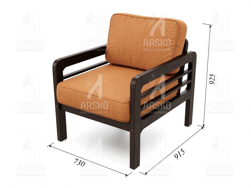Кресло Бергер венге рогожка оранжевая BD-2283416