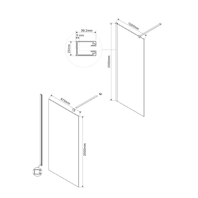 Душевая перегородка Vincea Walk-In VSW-1H100CGGM, 100 см