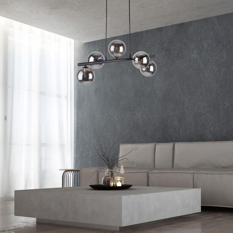 Подвесной светильник со стеклянными плафонами TK Lighting Estera Black 6707 фото 3